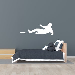 Baseball Player Sliding Decal, Sports Sticker for Wall or Sign, Locker Room