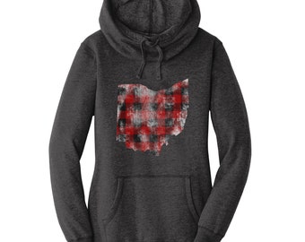 women's buffalo plaid hoodie