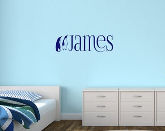 Custom Name With Penguins Wall Decal Decorative Art Decor Sticker For Nursery Kids Teens Bedroom Playroom Classroom Select Your Size & Color