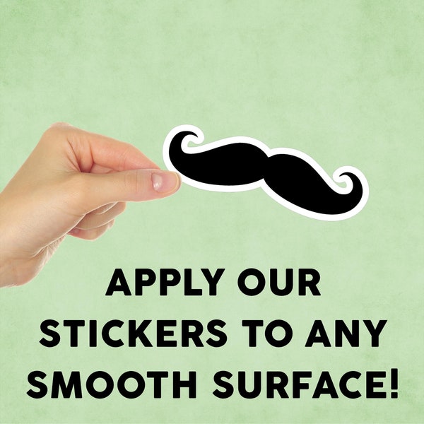 Mustache Mini Sticker Decal for Tumbler / Device / Laptop / iPad / Water Bottle / Indoor / Outdoor