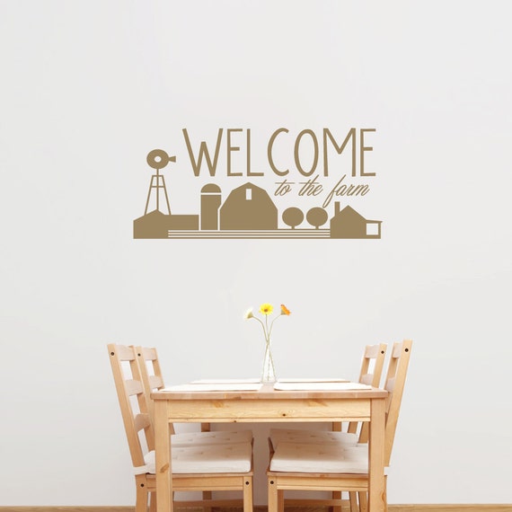 Willkommen Auf Der Farm Entryway Wall Decals Etsy
