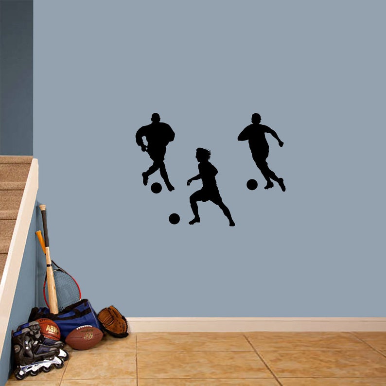 Soccer Players Wall Decal Set Decorative Art Decor Sticker for Etsy