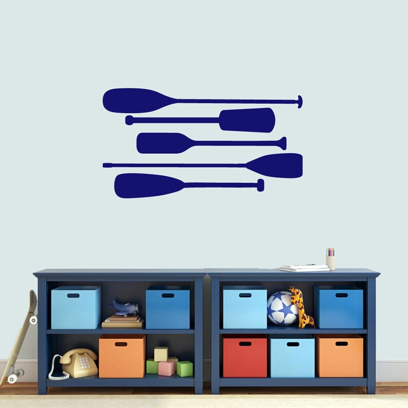 Boat Oars Wall Decal Nautical Sports Man Cave Kids Room Nursery Beach Lake Wall Decor Wall Sticker Vinyl Decal