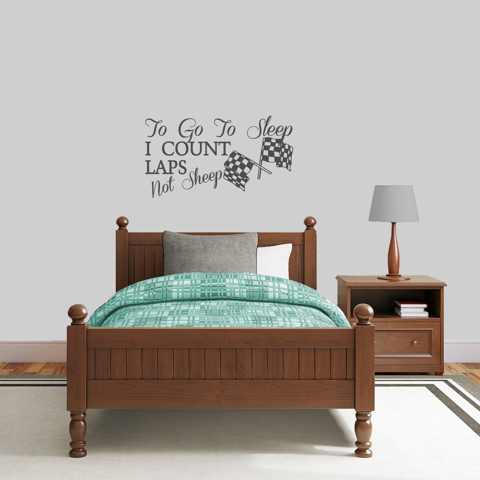 To go to sleep I count bulldozers not sheep Wall art decal