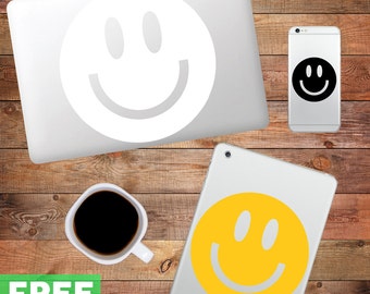 Smiley Face Device Decal Water Bottle Sticker Decorative Art Decor Sticker For Kids Teens Playroom Office Classroom Select Your Size & Color