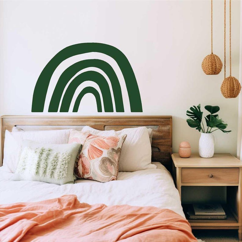 Boho Rainbow Wall Decal | Girls Nursery Bedroom Decor Wall Stickers - Etsy
