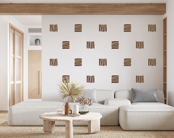 Square Brushstroke Decal Pack for Boho Nursery Wall Mural Playful Decor Trendy Accent