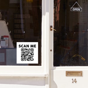 Custom QR Code Printed Decal, Business Advertising Scan Code Sticker for Window or Door