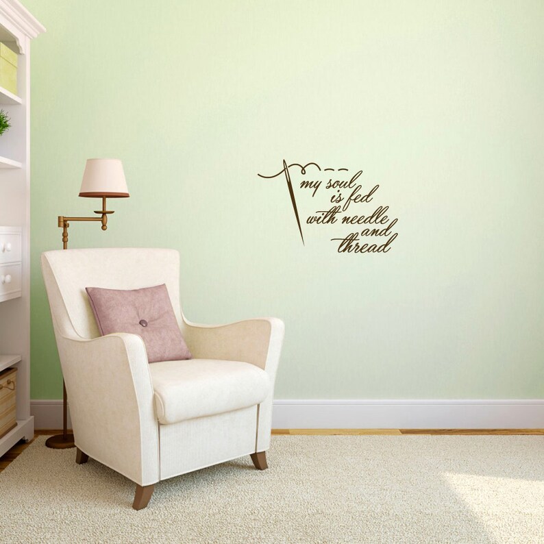 My Soul is Fed With Needle and Thread Wall Decal Decorative - Etsy