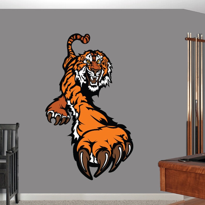 Tiger Printed Sports School Mascot Wall Decals