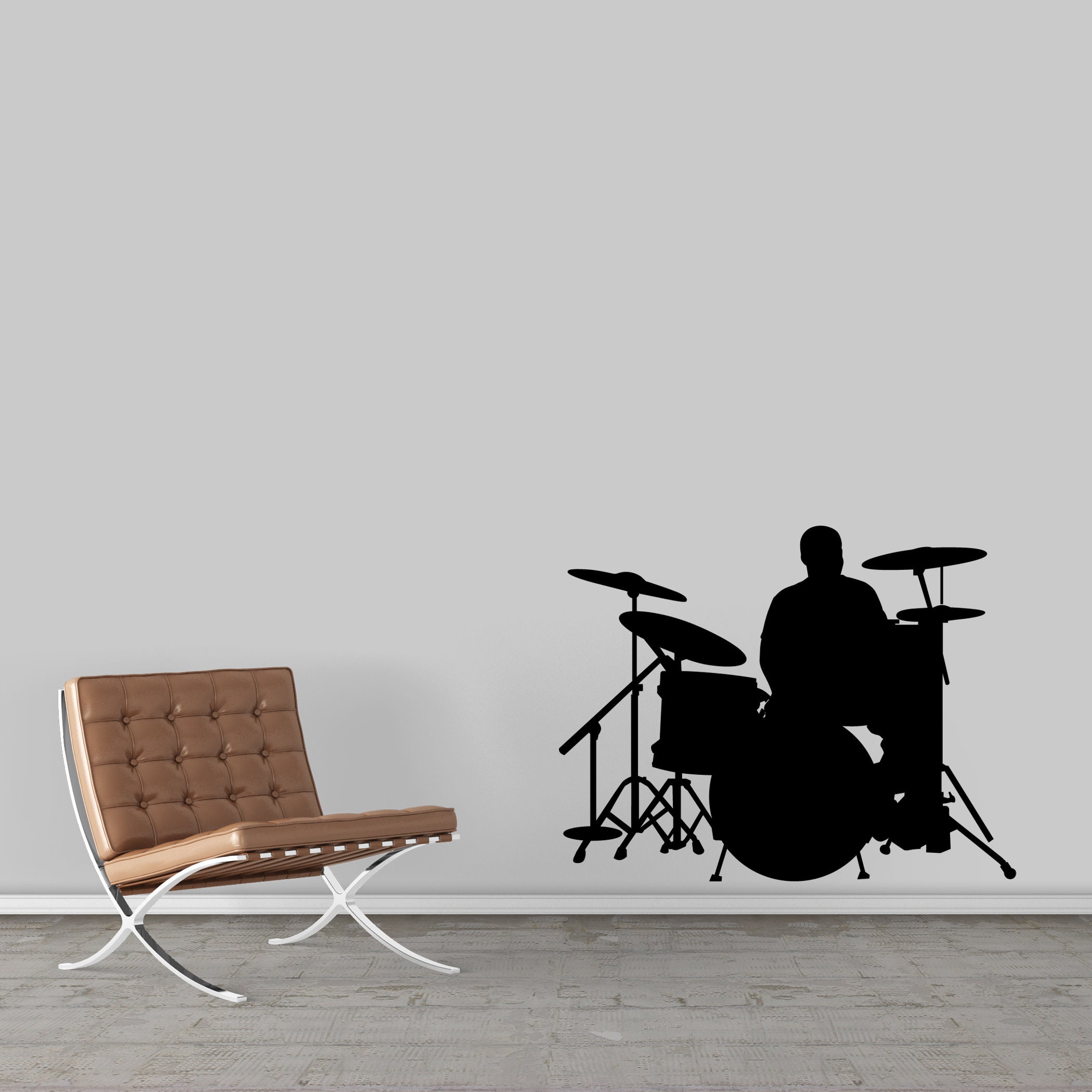 Drum Set Wall Decal Decorative Art Decor Sticker For Kids Etsy