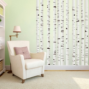 Birch Trees Wall Decal Set Decorative Art Decor Sticker For Nursery Kids Room Entryway Hallway Family Room Living Room Select Your Size image 1