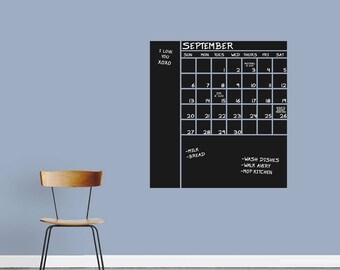 Chalkboard Calendar With Notes Wall Decal Decorative Art Decor Sticker For Kid Teens Bedroom Playroom Classroom Office Home Select Your Size