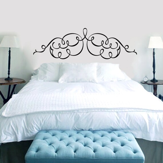 Scroll Headboard Bedroom Wall Decals Etsy