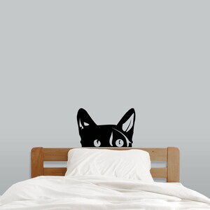 Peeping Cat Wall Decal for Nursery Kids  Teens - Custom Size  Color Available