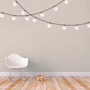 String Globe Lights Printed Wall Decal Decorative Art Decor Sticker For Nursery Kids Bedroom Entryway Dining Room Patio Select Your Size