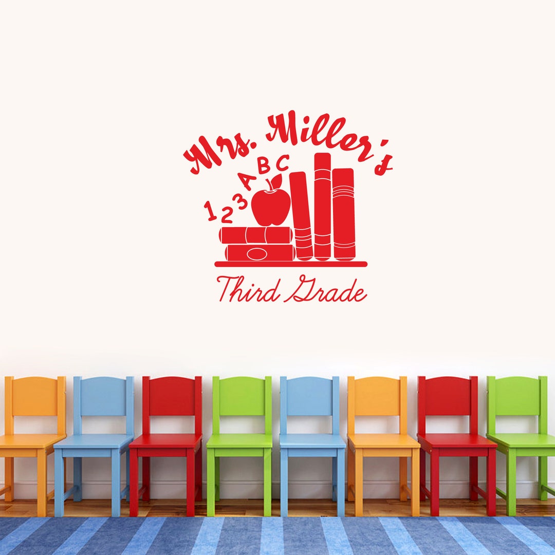 Personalized Teacher Classroom Vinyl Wall Decal, School Door Sticker - Etsy