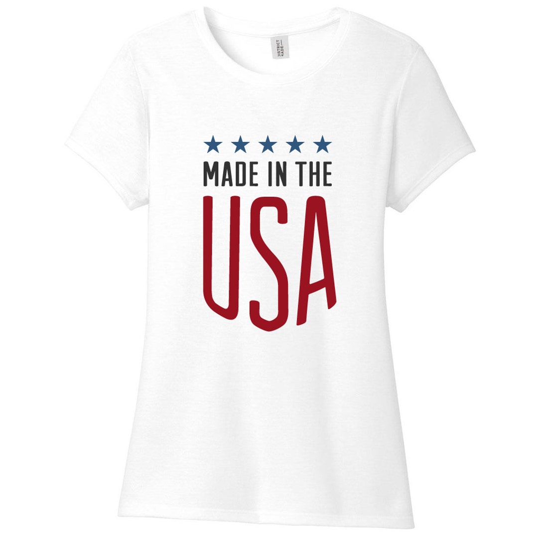 Made in the USA Women's Fitted Tshirt, Patriotic American 4th of July USA Graphic Tees Etsy