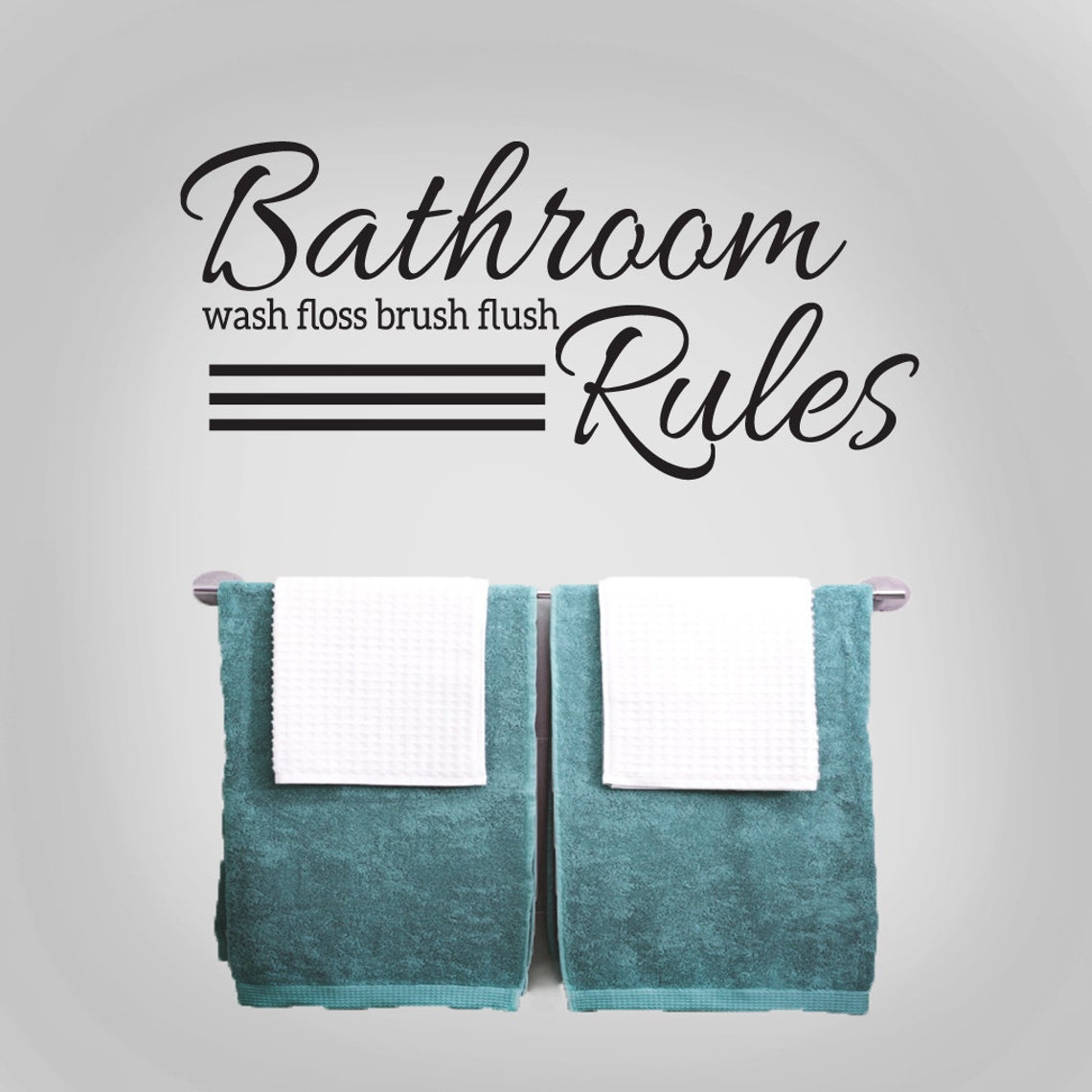 Bathroom Rules Wall Decal Decorative Art Decor Sticker for Etsy