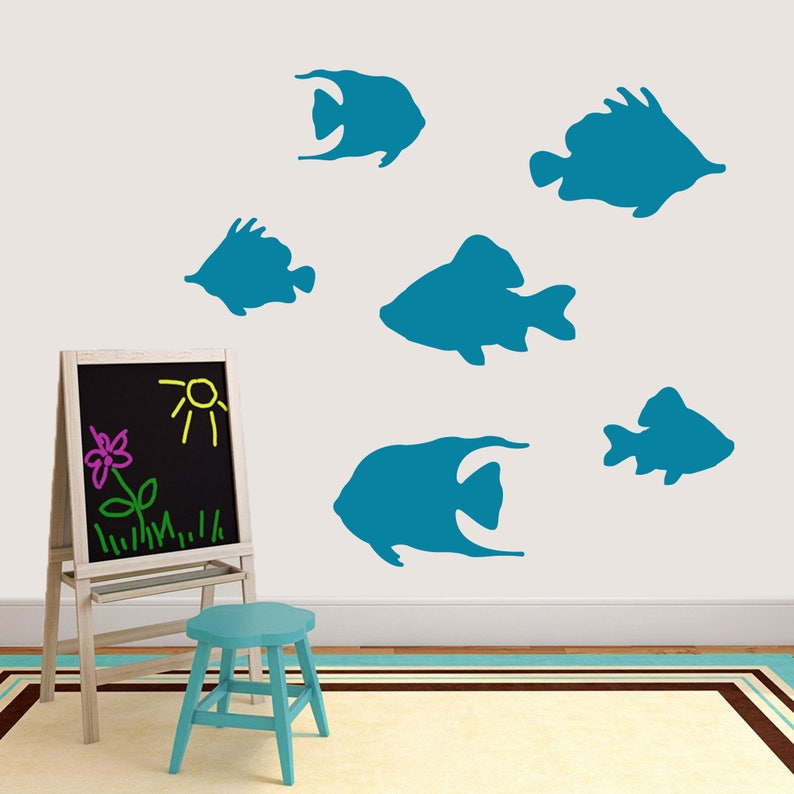 Set of Fish Wall Decals Decorative Art Decor Sticker for Etsy