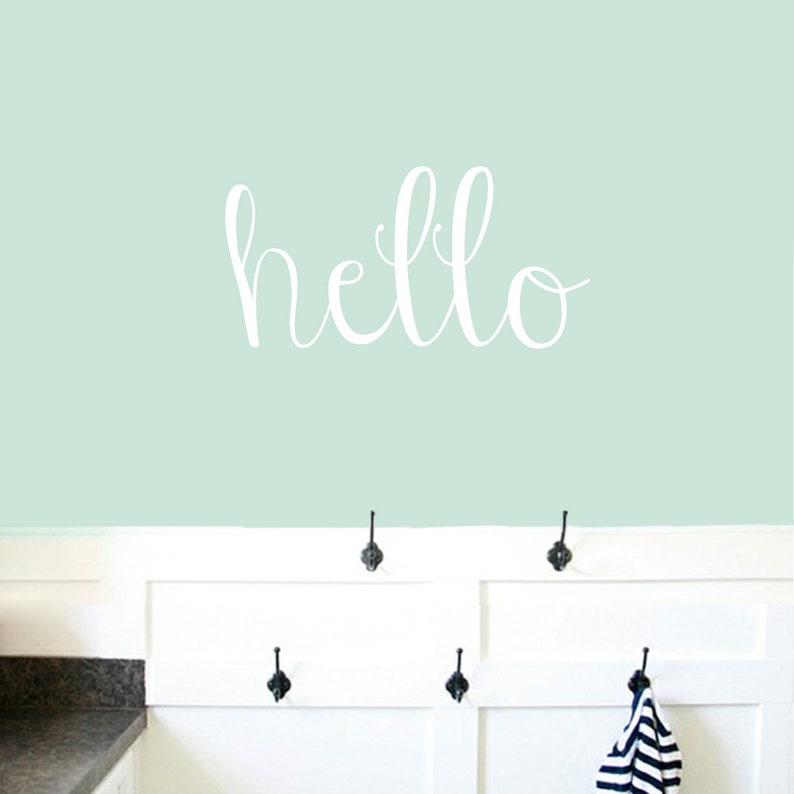 Hello Wall Decal Entryway Quotes Greetings Welcome Home Etsy