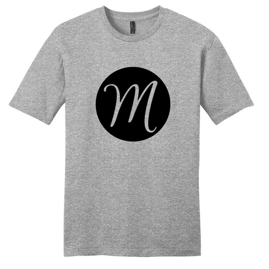Circle Single Monogram Tshirt, Personalized Tshirt, Custom Name and