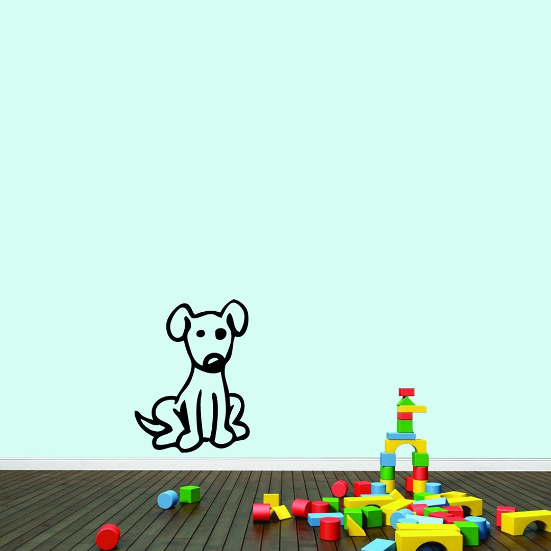 Cartoon Dog Wall Decal Decorativo Art Decor Sticker For Etsy España