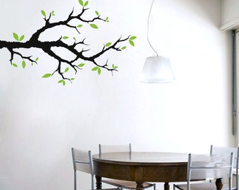 Tree Branch With Leaves Printed Wall Decal Decorative Art Decor Sticker For Bedroom Living Room Dining Room Entry Select Your Size & Color