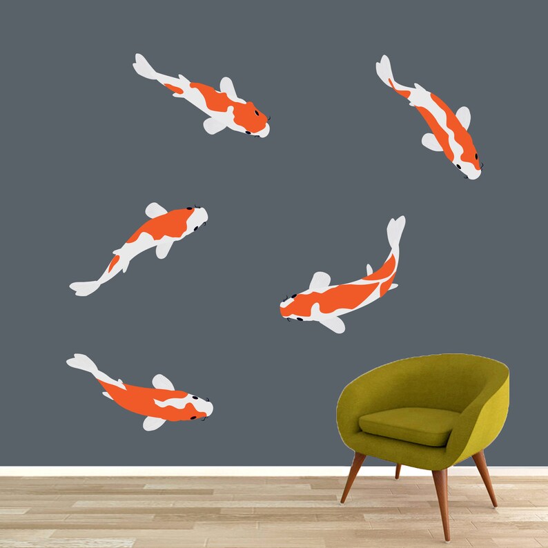 Koi Fish Printed Wall Decal Decorative Art Decor Sticker for Etsy