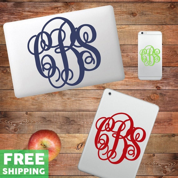 Custom Fancy Monogram Device Decal Decorative Art Decor | Etsy