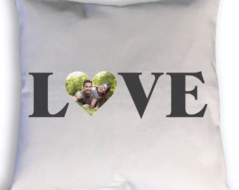 Custom Love Photo Pillow, Custom Pillow Cover, 18" Pillow Cover