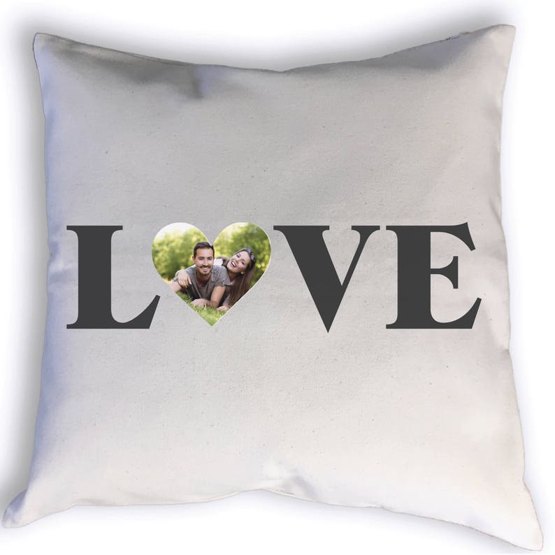 Custom Love Photo Pillow, Custom Pillow Cover, 18 Pillow Cover image 1