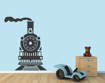 Train Decal, Front of Train Mural Sticker for Boys Bedroom, Select Your Size and Color