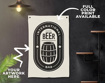 Custom Logo Hanging Canvas Banner Unique Wall Sign for New Business Boho Decor Gift