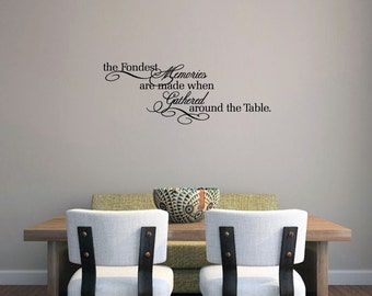 Kitchen Wall Decal Memories Gathered Around the Table Home Decor Art Sticker Kitchen Wall Decal Memories Gathered Around the Table Home Decor Art Sticker
