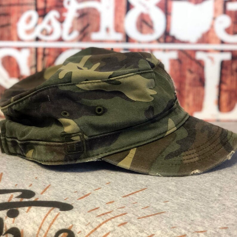 Camo Distressed Military 1803 Ohio Patch Hat Cap