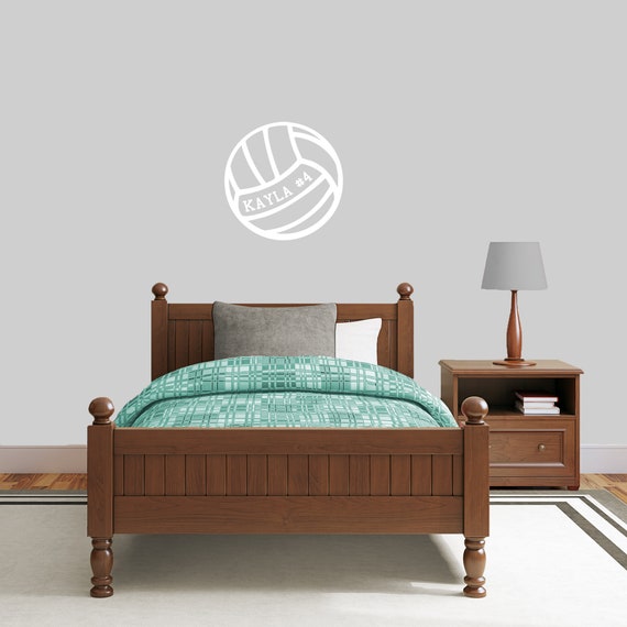 Custom Volleyball With Name Wall Decal Personalized Sports Kid Room Locker Room Dorm Room Removeable Wall Art Vinyl Wall Sticker