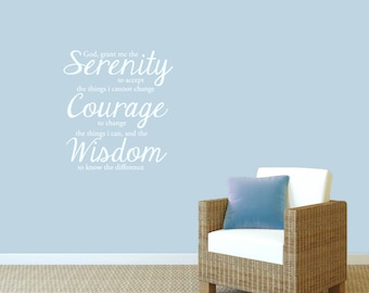 Serenity Prayer Wall Decal, Scripture Quote Sticker