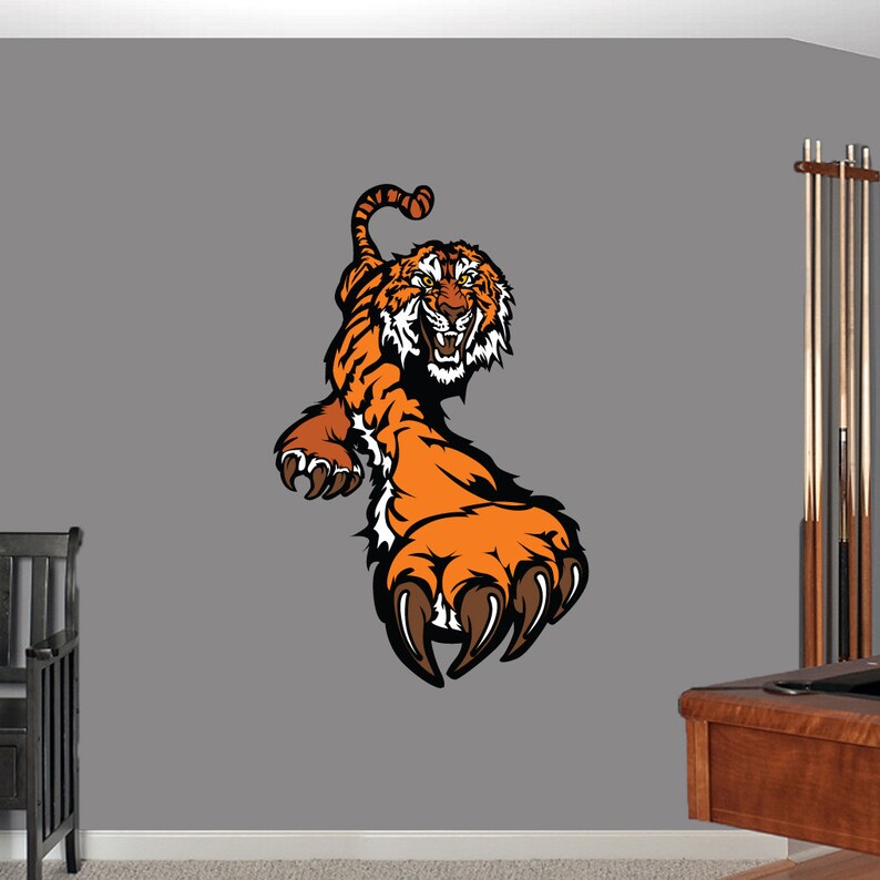 Tiger Printed Sports School Mascot Wall Decals