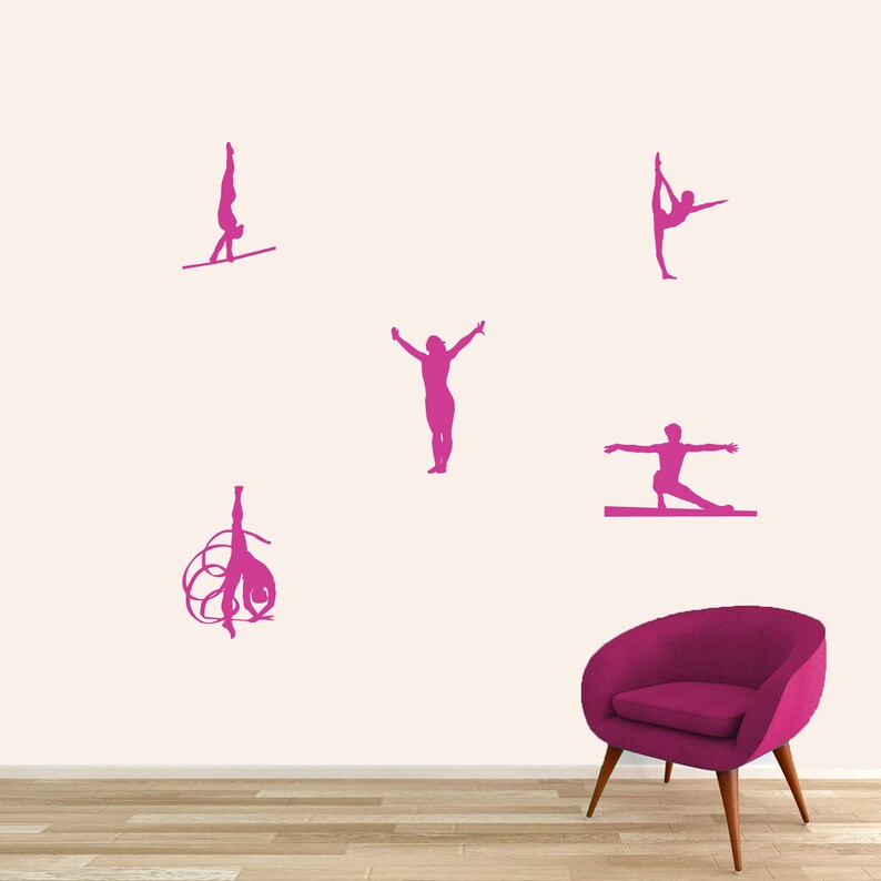 Gymnastics Decals Set Gymnasts Stickers for Wall Mural or Etsy