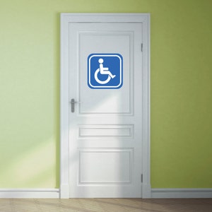 Handicapped Emblem Decal: Business Office Store Sign Sticker