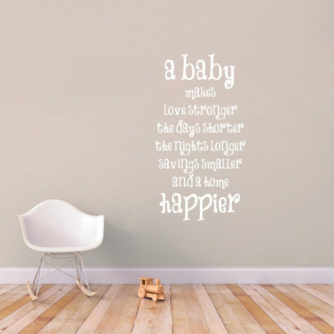 Baby Nursery Quote Wall Decal, Baby Shower Gift, New Baby Happiness