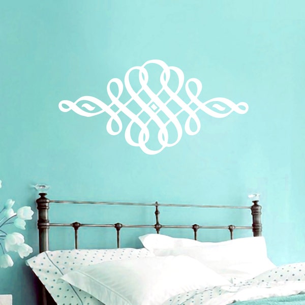 Swirly Scroll Design Wall Decal Decorative Art Decor Sticker For Bedroom Entryway Family Room Accent Wall Select Your Size and Color