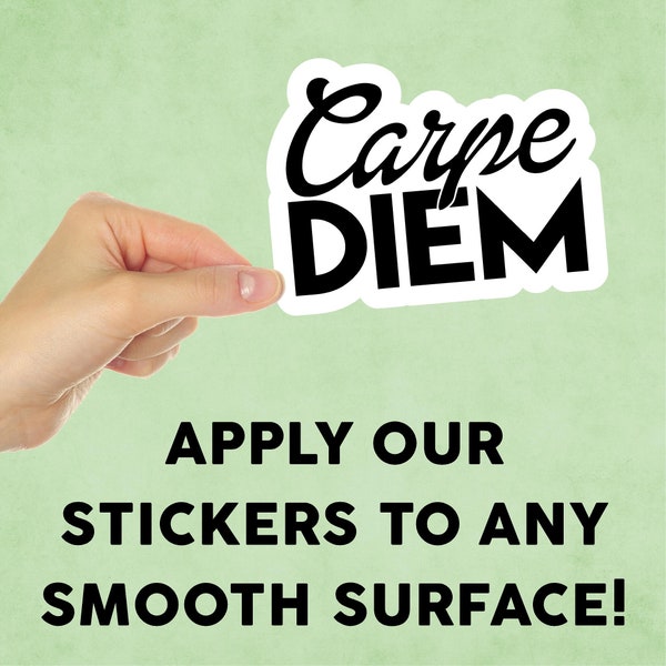 Carpe Diem Mini Sticker Decal for Tumbler / Device / Laptop / iPad / Water Bottle / Indoor / Outdoor