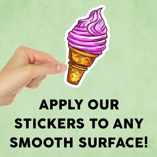 Ice Cream Cone Mini Sticker Decal for Tumbler / Device / Laptop / iPad / Water Bottle / Indoor / Outdoor