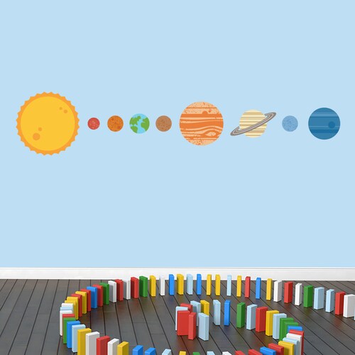 Solar System Wall Decal Decorative Art Decor Sticker For Kids Teens Bedroom Dorm Playroom Classroom Sports Decor Select Your Size