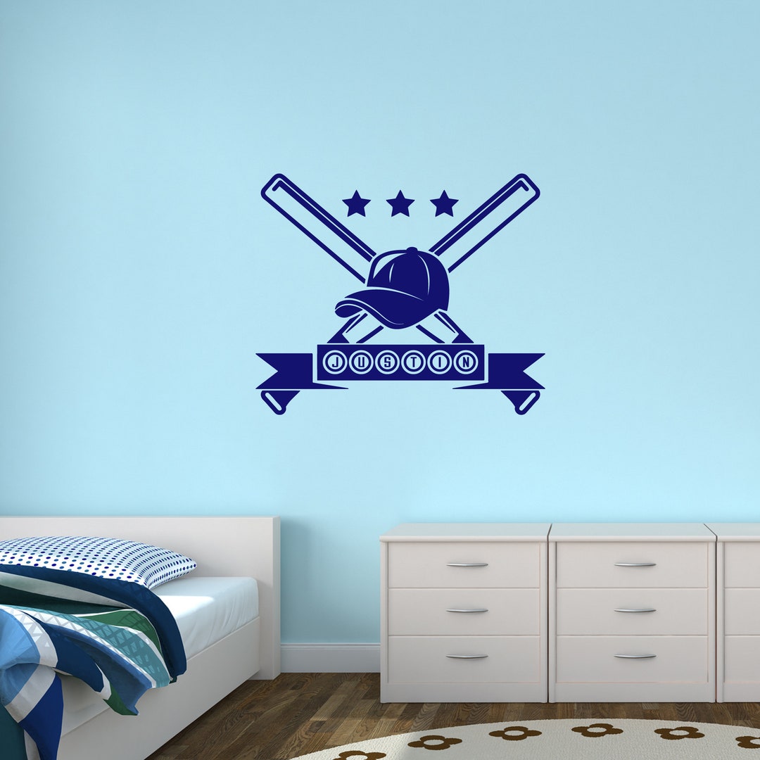 Custom Baseball Wall Decal Personalized Name for Baseball Etsy