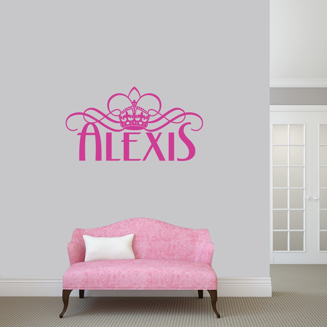 Custom Name With Princess Crown Wall Decal Decorative Art - Etsy