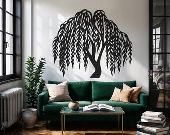 Weeping Willow Tree Wall Decal: Rustic Home Decor