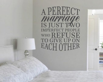 Marriage Quote Wall Decal, Romantic Bedroom Vinyl Lettering